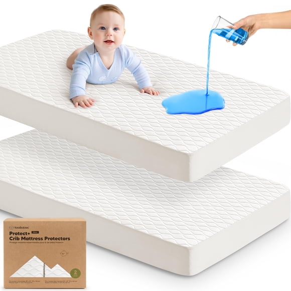 Funda impermeable para colchón de cuna KeaBabies, paquete de 2