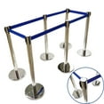 thumbnail image 1 of INTBUYING 6PCS Stanchion Posts Stainless Steel Stanchion Queue Post Blue Belt Retractable Post Crowd Control Stanchion for Both Indoor and Outdoor Use, 1 of 8