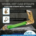 thumbnail image 5 of Mega Cargo Control USA 4 Pack 2" x 10' Side Mount Wheel Net Tie Down w/ Ratchet Lasso Strap J Hook WLL: 3333 lbs Green, 5 of 7