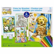 PencilWorks Friendly Animals, Pencil by Number, Set of 4 Designs, Ages 8 and up