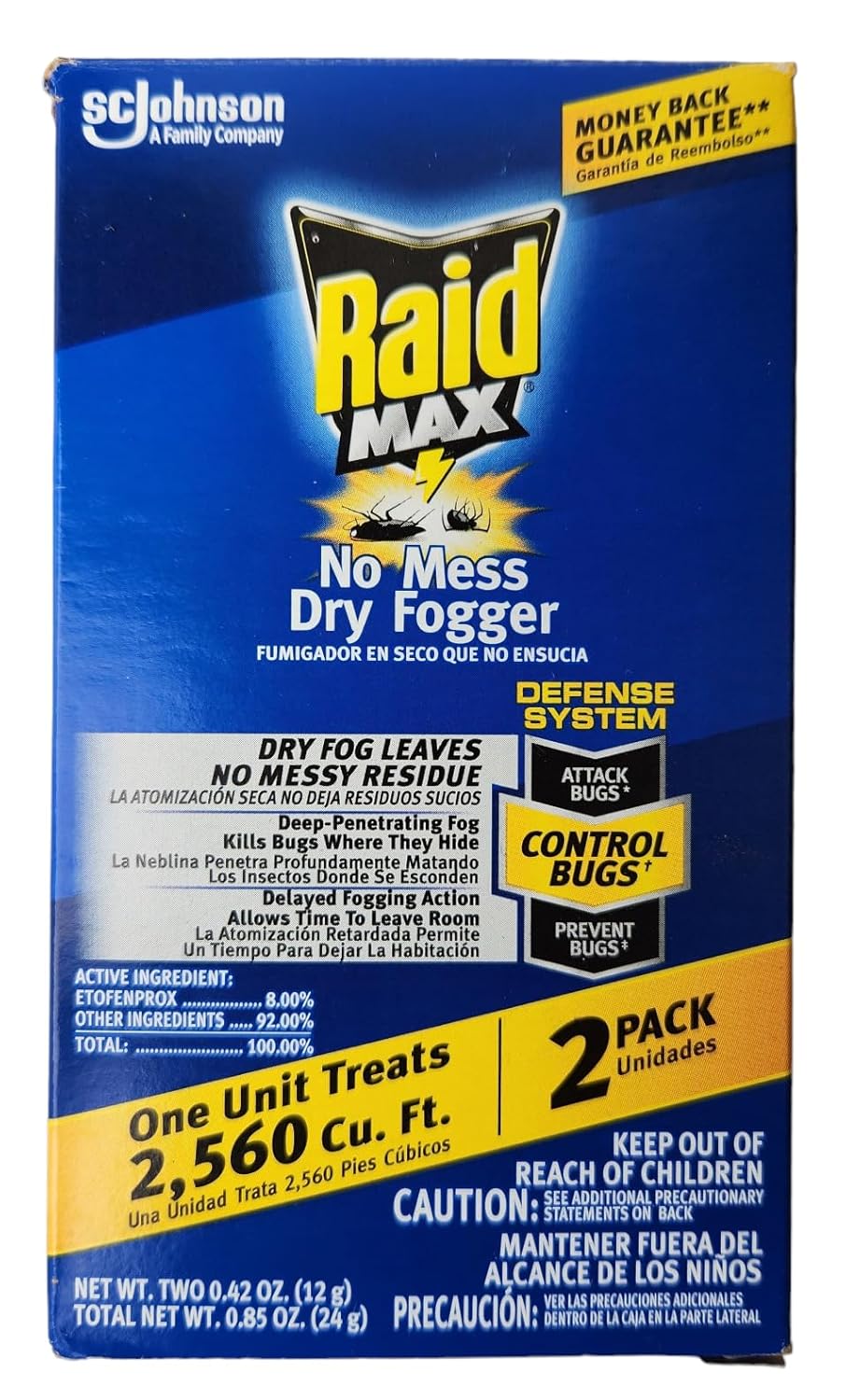 No Mess Dry Fogger Roaches Bugs Ants Beetles Crickets Flies Mosquitoes Ticks Waterbugs (Each Cup Treats 2,560 Cu Ft) (2)