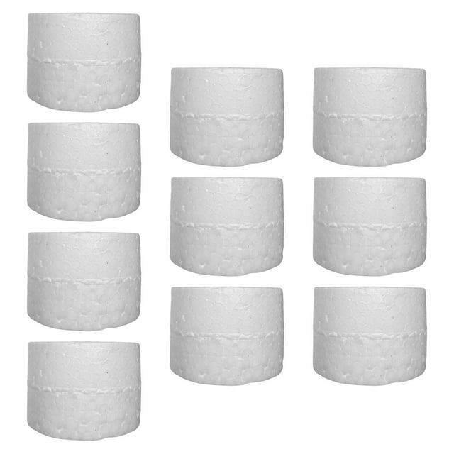KLKCMS 10 Pieces Foam Circles for Crafts Foam Tube for DIY Modeling School Projects 7x4.6cm
