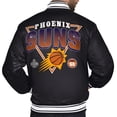 thumbnail image 2 of Men's Starter  Black Phoenix Suns Triangle Full-Snap Varsity Jacket, 2 of 3