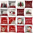 thumbnail image 2 of Funda de almohada de Papá Noel y muñeco de nieve de Navidad, decoración navideña para el hogar 2024, funda de cojín de alce de Navidad, Año Nuevo 2025, 2 of 5