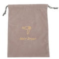 thumbnail image 3 of FRCOLOR Portable Light Grey Hair Dryer Storage Bag Drawstring Fabric Carrying Pouch for Travel, 3 of 8