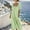 Mint Green, variant on ClodeEU Women's Square Neck Puff Sleeve Maxi Dress,Casual Loose Fit Flowy Dress Light Blue,Women's Plus L