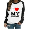 thumbnail image 1 of Gibobby Temperamento Pullover Top Sudadera con capucha y cuello redondo con mangas raglán y estampado divertido de para mujer sin sombrero para uso casual 3 (Negro, XXL), 1 of 5