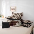 thumbnail image 5 of Feelyou Brown Stripe Abstract Bedding Comforter Set 7pcs, Minimalst Minimalism King Bedding Sets, Simple Fashion Style Reversible Bed Sheets, Ultra Soft Bedroom Decor, 5 of 7