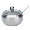 thumbnail image 4 of Sugar Dispenser, Wide Application Sugar Bowl Inbuilt Spoon Stainless Steel Clear Lid  For Hotel For Home For Restaurant, 4 of 8