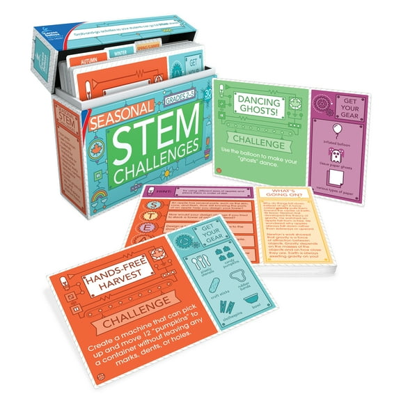 Carson Dellosa Seasonal STEM Challenges Science Learning Cards (33 pieces) Grade 2-5