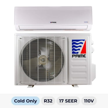 Prime 12000 BTU Mini Split Ductless Air Conditioner Cold Only, Wi-Fi Enabled, 17 SEER2, 110V, Up to 550 Sq. Ft, R-32 Refrigerant & Installation Kit