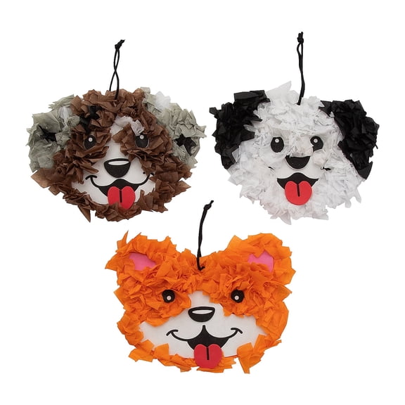 Fun Express 6 1/2" x 4 1/2" Dog Faces Tissue Paper Craft Kit - Makes 12