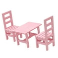 thumbnail image 5 of 1/6 Dollhouse Miniature Dining Table Chairs Furniture Decor Pink, 5 of 6