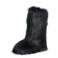 thumbnail image 2 of Gamivast Furry Boots Knee High Winter Warm Soft Slip-On Flat Heel Booties with Anti-Slip Trendy Fuzzy Platformed Round Toe Shoes Casual Y2K Cozy Boot for Outdoor Indoor, 2 of 6