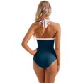 thumbnail image 3 of Women Sexy Tummy Control One Piece Swimsuit Halter Retro Bathing Suit, 3 of 12
