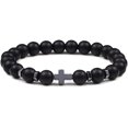 thumbnail image 4 of Pulseras cruzadas naturales para hombres, pulsera de cuentas de piedra de ojo de lava volcánica, oración de yoga de madera, joyería ajustable hecha a mano para mujeres-50145, 4 of 5