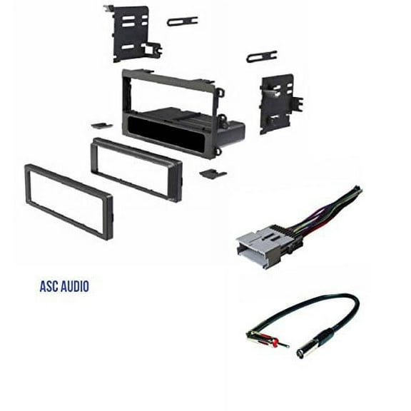 ASC Car Stereo Dash Kit, Wire Harness, Antenna Adapter to Install a Single Din Radio for 2003-2008 Pontiac Vibe, 2003-2004 Toyota Matrix