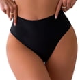 thumbnail image 5 of High Waisted Cheeky Bikini Bottom for Women Low Rise Casual Stretchy Waterproof Thong Swimsuit Bathing Suits, 5 of 9