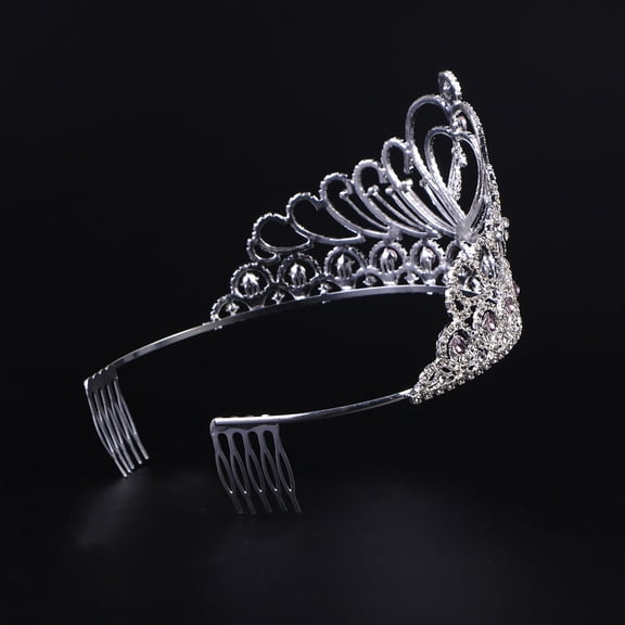 WHAMVOX Women Crown 21 Tiaras Crowns Girl Rhinestone Headpiece Bride Pink