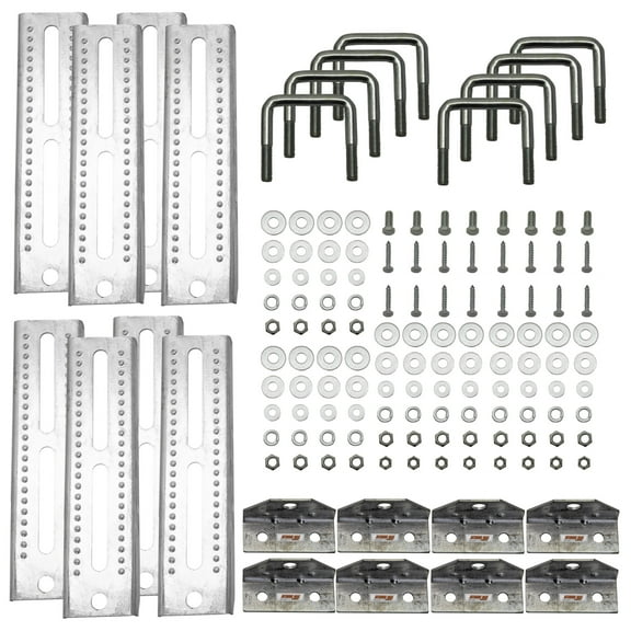 Extreme Max 3006.7035 10" Galvanized Swivel-Top Bunk Bracket with Hardware for 1.5" x 3" Trailer - 8-Pack