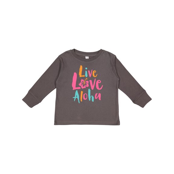 Inktastic Live Love Aloha Boys or Girls Long Sleeve Toddler T-Shirt