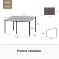 thumbnail image 3 of LAUSAINT HOME 10' x 14' Hardtop Gazebo, Outdoor Aluminum Pergola for Garden, Patio, Backyard-Gray, 3 of 10