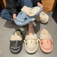 thumbnail image 3 of Pantuflas de algodón con tiburón para mujer, impermeables, antideslizantes, para interior y invierno, chanclas de tiburón, sandalias de felpa cálidas para parejas, zapatos planos para el hogar, 3 of 5