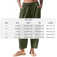 thumbnail image 3 of VBVC Women's Drawstring Cotton-Linen Wide Leg Pants,Ruched Hem Tapered Trousers For Women,Ladies Lightweight Sweatpants with Pockets,Army Green,S-3XL, 3 of 7