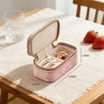 thumbnail image 4 of TAIMY Mini Travel Jewelry Case, Velvet Small Travel Jewelry Box, Portable Jewelry Travel Organizer Box for Rings Earrings Necklaces, Gifts for Women Girls(Pink Lavender), 4 of 6