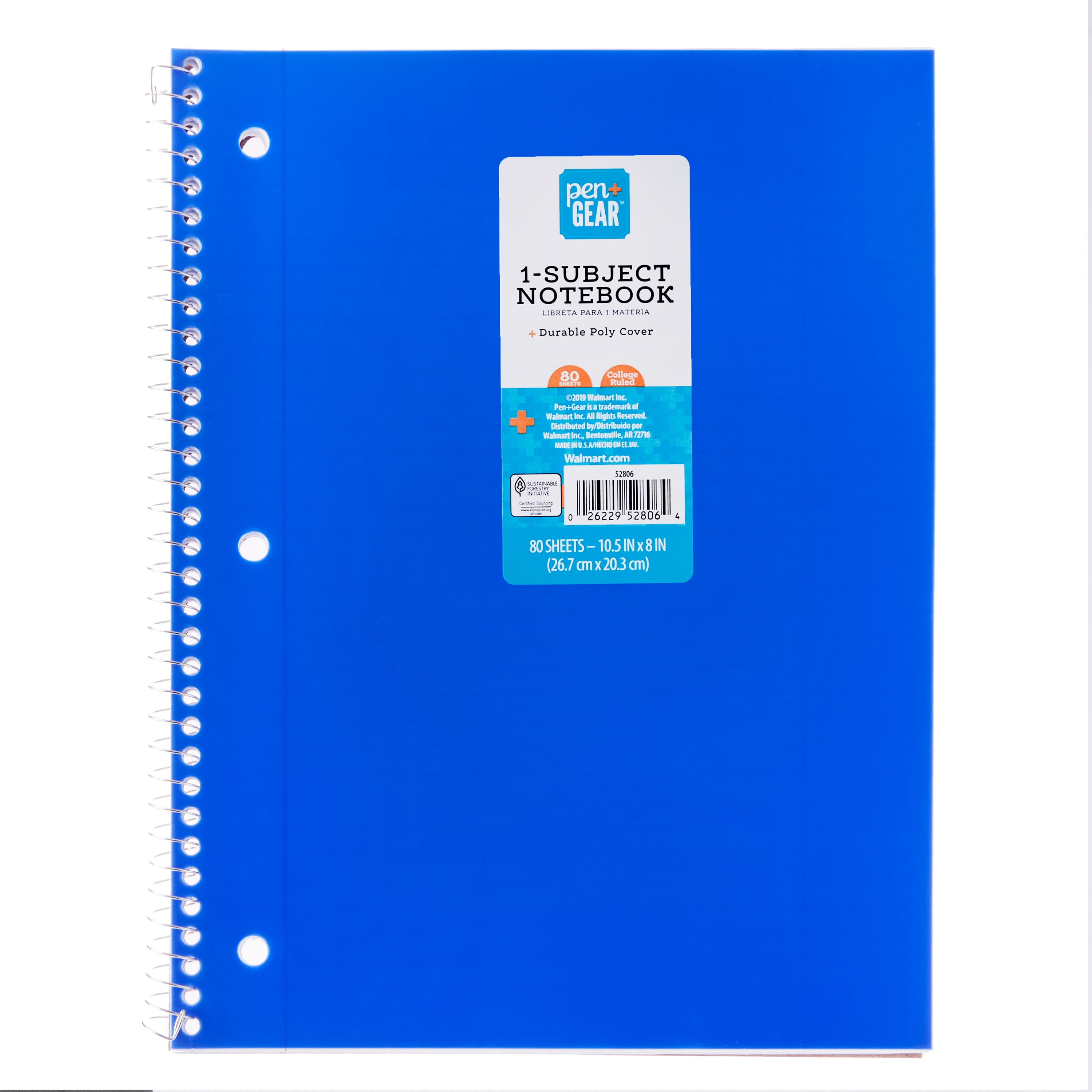 PEN+GEAR - Brandclub - Pen + Gear Spiral Notebook, College Ruled, 80 Pages, 8 PEN+GEAR - Brandclub - Pen + Gear Spiral Notebook, College Ruled, 80 Pages, 8