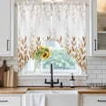thumbnail image 6 of Eucalyptus Leaves Swag Curtains for Kitchen/Bedroom/Living Room, Spring Plants Country Yellow Scalloped Curtains 63 Inch Long, Rod Pocket Window Swag Topper Curtains Valances 2 Panels Set 36"x63", 6 of 8