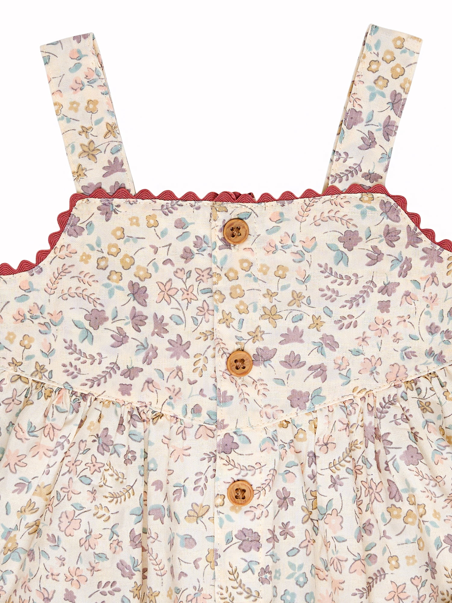 Modern Moments by Gerber Baby Girl Soft Dress with Ric-Rac Detail and Diaper Cover, 2-Piece, Sizes 0/3 Months - 24 Months