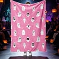 thumbnail image 6 of Halloween Cute Cartoon Ghost Flannel Throw Blanket 50x60 Inch, Soft Plush White Ghost Festive Blanket for Couch Sofa Bed, Cozy Lightweight Home Decor Gift for Kids Adults, 6 of 6
