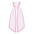 thumbnail image 6 of Wreath Decor, Wreath Bows for Front Door, Bow Decorations for Party, Front Door Hanging Decor, 1Pc 48X5 in White Wreath Sash with Pink Ric Rac Trim for Easy Front Porch Display, 6 of 6
