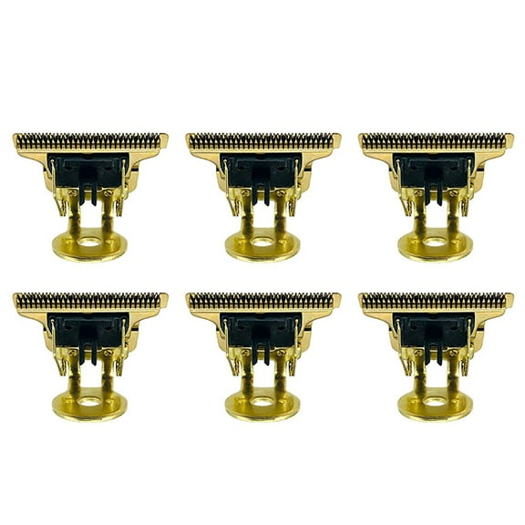 6X T-Shaped Hair Clipper Blade with Stand T9 Blade Trimmer Replacement Head Replacement Clipper Head Gold
