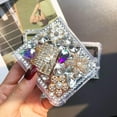 thumbnail image 5 of Compatible with Galaxy Z Flip 4 Case Cute Bling Glitter for Women Girls 3D Rhinestone Dimaond Crystal Girly Handmade Flower Gem Fashion Luxury Shiny Sparkle Phone Case, 5 of 10