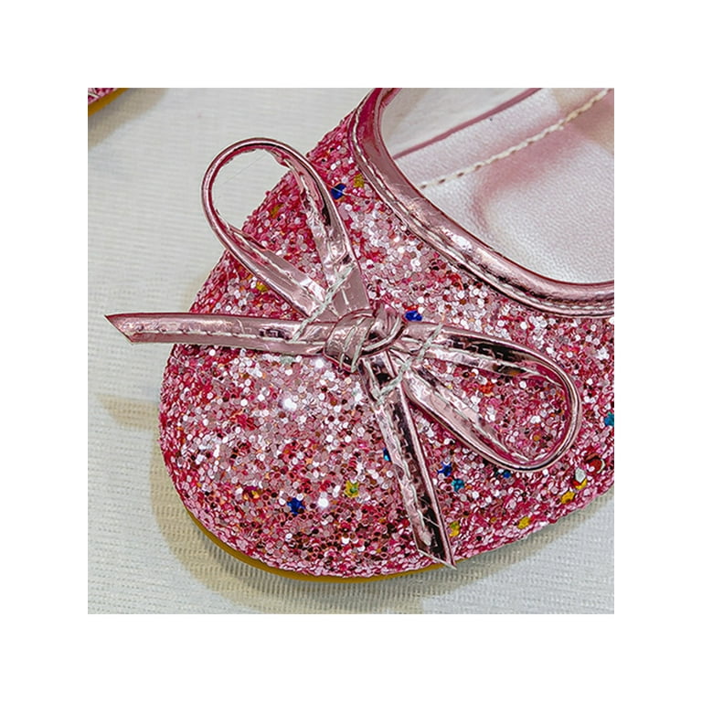 Colisha Children Casual Glitter Princess Shoe School Sparkling Ballet Flats Girls Uniform Breathable Mary Jane Shoes