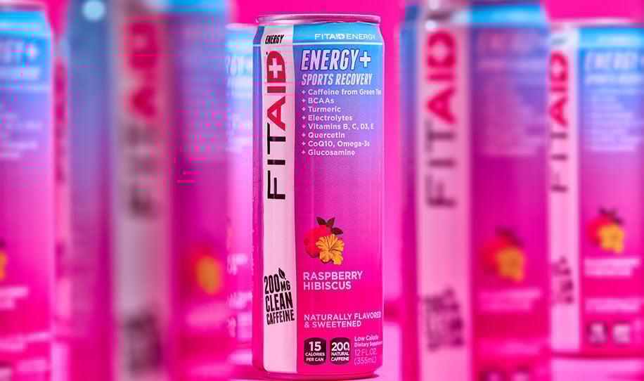 (Pack of 12), FITAID Energy Raspberry Hibiscus, 12 fl oz