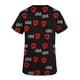 thumbnail image 3 of Tops Cortos para Mujeres Mujeres Impreso Cuello en V Manga Corta Bolsillo Ropa Protectora con Suave 95% Poliéster 5% Spandex, Transpirable Blusa Casual, 3 of 5