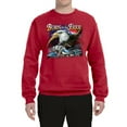 thumbnail image 2 of Wild Bobby, Born To Be Free Blad Eagle and American Flag Cars and Trucks Unisex Crewneck Graphic Sweatshirt, Red, 5XL, 2 of 3