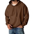 thumbnail image 5 of Hsovts Coffee Sweatshirts for Men Long Sleeve Hooded Sweatshirt Essentials Casual Fleece Hoodies with Pocket Lightweight Pullover Hoodies M, 5 of 6
