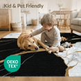 thumbnail image 4 of ODIKA 3'x5' Washable Accent Rug Pet Friendly, Non-Shedding Mat Swirl Abstract Minimalist Veined Streaks Flow Symmetrical Motif for Bedside, Nursery Room, 4 of 7