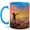 Blue, variant on Sunrise Mountain View 11oz Ceramic Mug, Hopeful Sky Coffee Cup