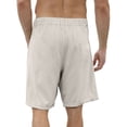 thumbnail image 4 of Dwelliawo Mens Line Cotton Shorts Casual Pleat-Front 9" Flat Front Cotton Linen Shorts Casual Beach Outfits Linen Dress Straight Leg Vintage Light Gray M, 4 of 5