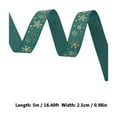 thumbnail image 3 of Metallic Christmas Ribbon with Reindeer and Snowflake Patterns, Gift Wrapping Ribbon for Tree Decorations, Flexible Polyester Ribbon for Holiday Crafts and Packages(Green,B), 3 of 7