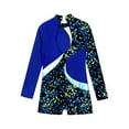 thumbnail image 3 of zdhoor Kids Girls Long Sleeves Gymnastics Leotards Shorts Dance Unitard Biketards Active Tumbling Royal Blue 6, 3 of 5