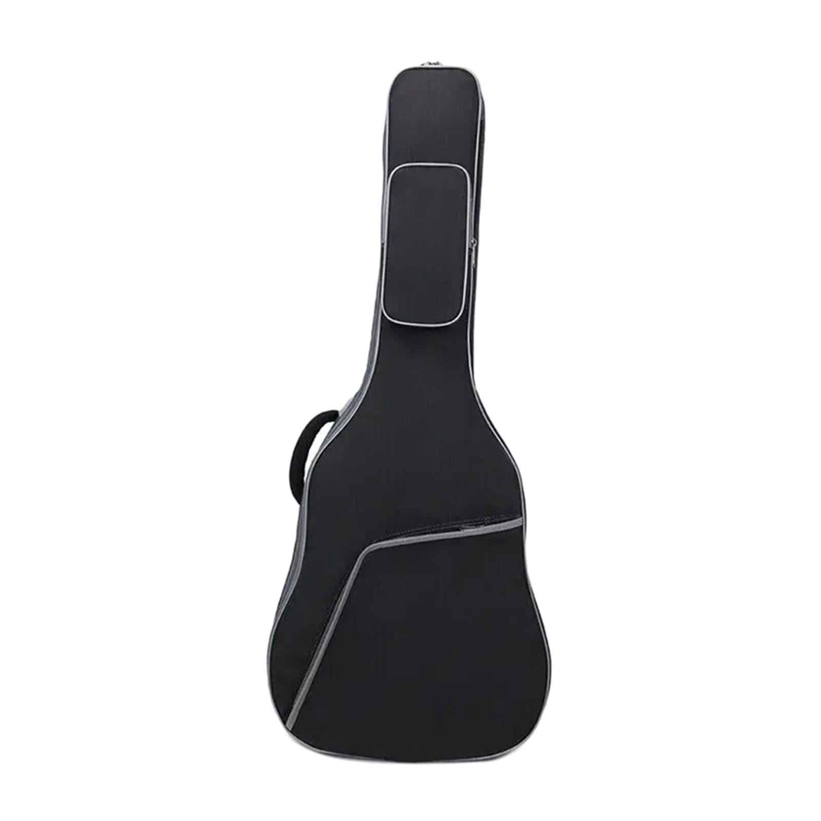 LeeQinersw Guitar Bag 41in Oxford 2 Pockets Music Accessories Padded Soft Case for Acoustic Black