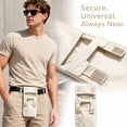 thumbnail image 5 of Waistband Mini Wallet, Waterproof Portable,Hidden Travel Belt Pouch,Undercover Security Waist Wallet for Men and Women for Passport Cash Bank Card Storage for Outdoor Travel-Khaki, 5 of 5