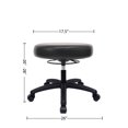 thumbnail image 2 of CHAIR MASTER Black-Medium (20"-28") Height-360 degree lever adjustable-Round Stool for Labs, Exam Rooms, Doctor and Dentist offices, Garages, Home. EASY TO CLEAN! Self Braking Casters, 2 of 5