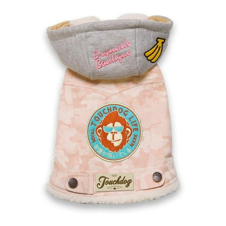 UPC: 0858342022507 | TouchdogOutlaw Designer Embellished Retro-Denim Pet Dog Hooded Jacket Coat